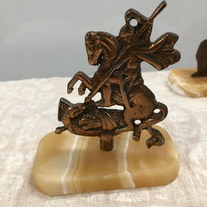 Religious Saint George Brass Statute